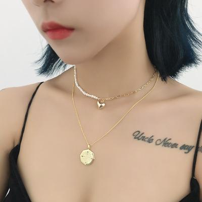 China CLASSIC Top Designs Handmade Women Trends Freshwater Pearl Chains Fine Real 18k Plated 925 Sterling Silver Heart Jewelry Necklace for sale