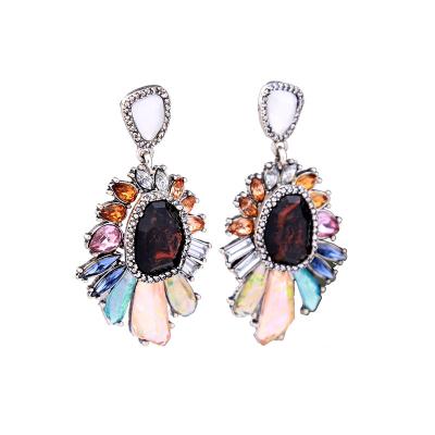 China 2018 Acrylic New Products ed01471b Flower Designs Imitation Crystal Jewelery Earring for sale