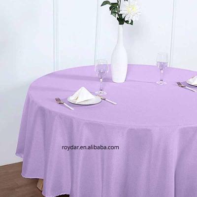 China Popular 100% Polyester Round Wedding Decoration Tablecloths Waterproof Custom Wedding Tablecloths 120 Inches for sale