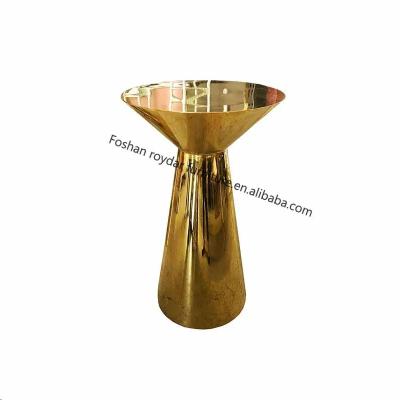 China Modern high gold stainless steel silver table for restaurant wedding rental gold cocktail table for sale