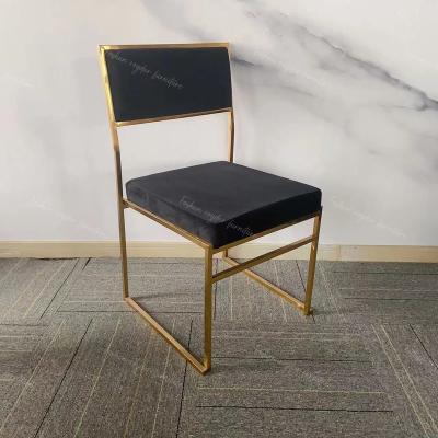 China Modern Hot Sale Modern Most Popular Stainless Steel Legs Velvet Upholstered Dining Chair for sale