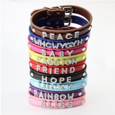 China Personalized Pet Collar DIY Stocked Alphabet Dog Name Dog Collar for sale