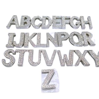 China CLASSIC Wholesale Zinc Alloy Customization Letters Rhinestone Alphabets 30mm Slide for sale