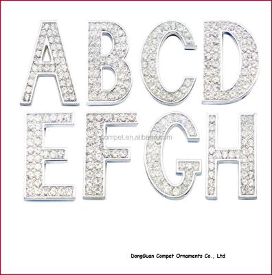 China ALLOY Diy Pet Collar Accessories Alloy Full Alphabets 30mm Rhinestone Slide Letters for sale