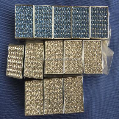 China ALLOY Diamonds Cartoon Jewelry Wholesale 18mm Rhinestone DIY Square Slide Charms Zinc Alloy for sale