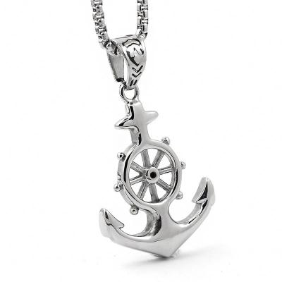 China Casual / Sporty Stainless Steel Anchor Pendant Customized LOGO Anchor Hanging Necklace Pendant for sale