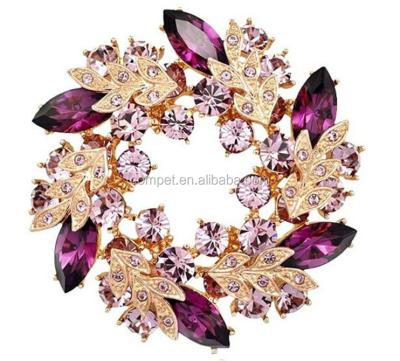 China Chic Garland Brooch Scarf Ring Zinc Alloy Crystal-Studded High End Clothing Accessories Jewelry for sale