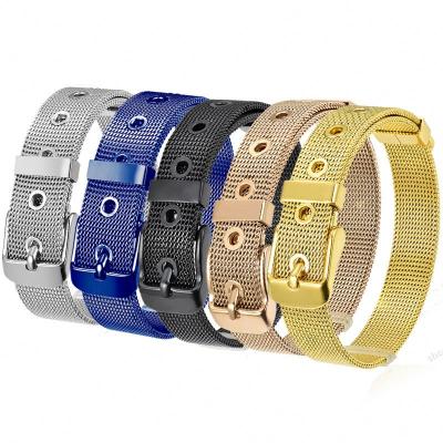 China Wholesale CLASSIC Mesh Wrist Strap Stainless Steel Adjustable Mesh Couple Bracelet for sale