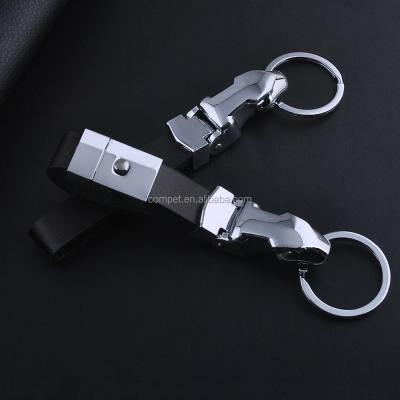 China The Latest Jaguar Head Leather Car Leopard Gifts Metal Keychain Key Chain for sale