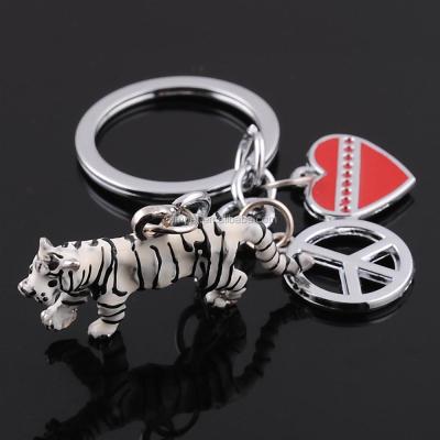 China Metal Pet Key Chains Wholesale Salon Pet Tiger Key Chain Keychains for sale