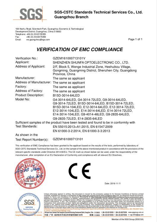 CE - Shenzhen Shunfa Optoelectronics Co., Ltd.