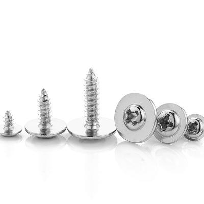 China Hard Carbon Steel Phillips Round Washer Head Self Tapping Metal Security Wafer Self Drilling Head Screws for sale