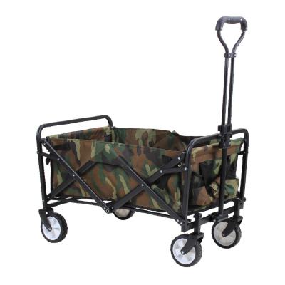 China Custom Garden Cart 4 Wheels Easy Folding Foldable Metal Trolley High Quality Camping Outdoor Utility Cart Foldable Cart for sale