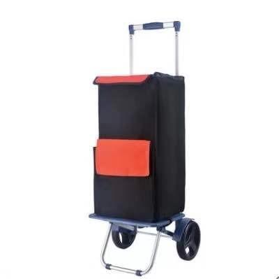 China Durable Portable Electric Plastic Folding Trolley Cart Supermarket Shop Shopping Cart Bags With Wheels for sale