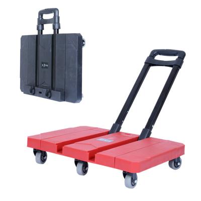 China Convenience Folding 6 Wheel Portable Platform Cart Flatbed Retractable Hand Cart for sale