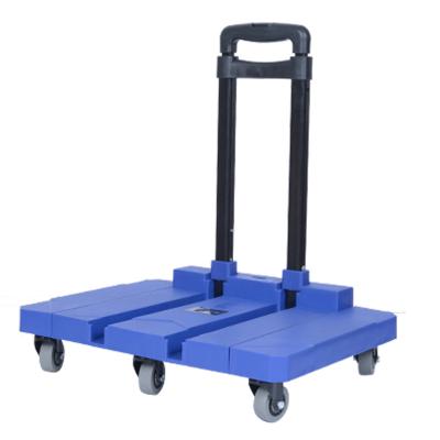 China Universal 6 Wheel Light Folding Trolley Airport Light Folding Moving Luggage Trolley for sale