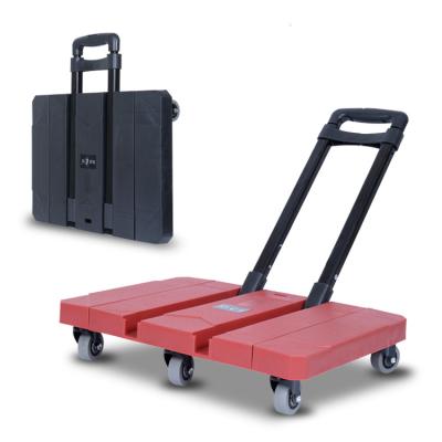 China High Quality Portable Retractable Flat Cart Trolley Easy Folding Load Carrying Trolley Heavy Duty Trolley, shopping cart L016 for sale