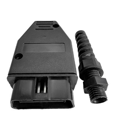 China For OBDII Cars OBD2 Connector Shell OBDII 16 Pin Male J1962 Connector Plug With Screw Adapter for sale