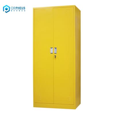 China Foldable Full Height Double Swing Door Cheap Steel Clothing Wardrobe for sale