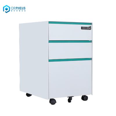 China White Anti Dump Mechanism Desk Workstation Metal Unit Equipment Under Desk 3 Drawer Pedestal Vertical Steel Movable File Cabinet for sale