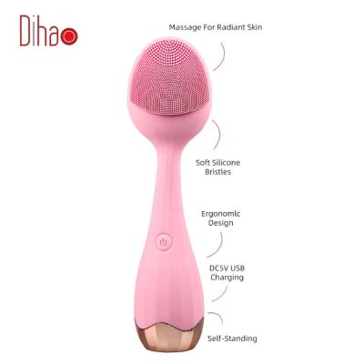 China New Narsen Silicone Face Scrubber Sonic Facial Cleansing Brush Deep Clean Massager for sale