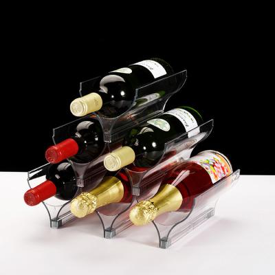 China Viable Clear Unbreakable Stackable 3-Tiers Wine Racks for sale