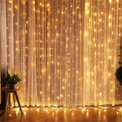 China Custom Twinkle Garland 3*3m 300 LED Window Curtain String Light for Wedding Party Garden Bedroom Wall Outdoor Indoor Decorations for sale