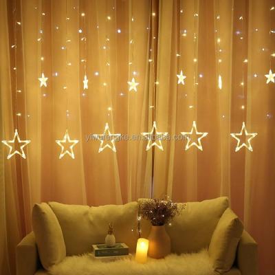 China Indoor Outdoor Christmas Led Lights Romantic Fairy Star Led Curtain String Lighting For Wedding Garland Party Holiday Decoration for sale