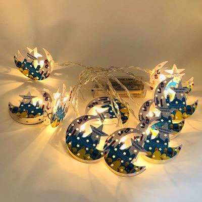 China Muslim Middle Eastern Moon Palace Solar LED String Lights Lights Eid Lantern String Ramadan Lights Decorated Diwali Light for sale