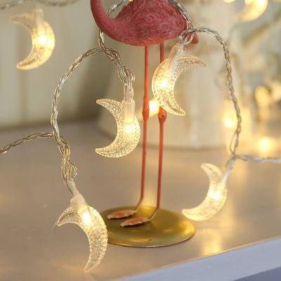 China Indoor and Outdoor Small Moon String Light LED Decorative Ramadan Light Indoor Outdoor String Battery Style for sale