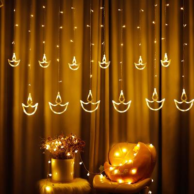 China Diya Lights India Hot Selling Diwali Anchor Curtain Lights Indian Diya Boat Row Lights Decorative Holiday Lights for sale