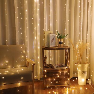 China Light USB Curtain Light Christmas Holiday Remote Control Copper Decoration Lights 3 x 3m Copper Wire String Light for sale