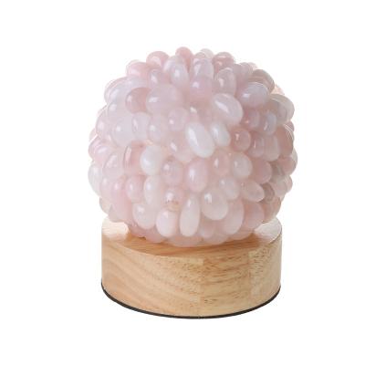 China Wholesale Solar Rose Quartz Stone Light Natural Gemstone Small Stone Night Light USB Gem Lights String Night Light for sale