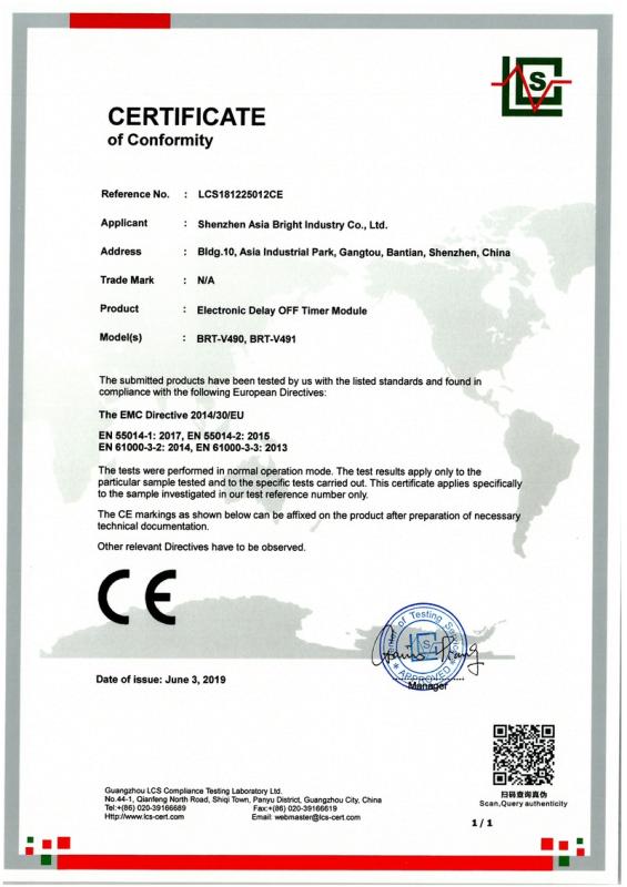 CE - Shenzhen Asia Bright Co., Ltd