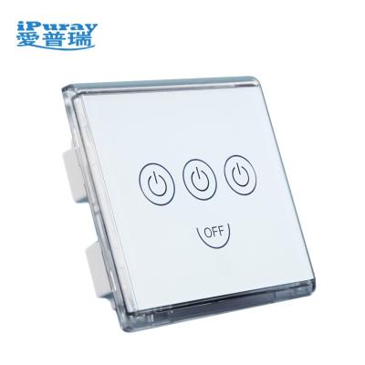 China Lamps Light European Touch Screen Lamp Switch 3 Strip Delay Off Time Switch For Smart Home 220V for sale