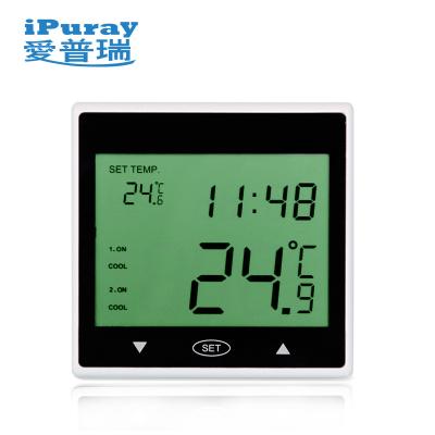 China Large LCD Display Smart Home Touch Screen Thermostat HVAC Heating and Cooling for Hotel/Villa/Warehouse for sale