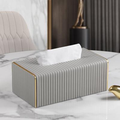 China 2022 MAVOBO New Arrival Nordic Elegant Tissue Box Home Bedroom Use Box Logo Tissue Paper Box Custom Made Italy Stripe Paper Tissue Box Cover for sale