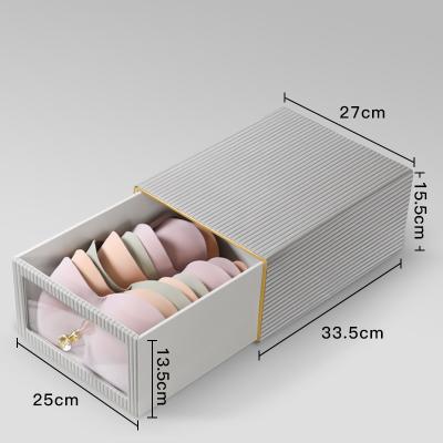 China MAVOBO Luxury Wardrobe Style Leather Underwear Organizer Household Wardrobe Closet Panties Jars Bra Drawer Storage Box for sale