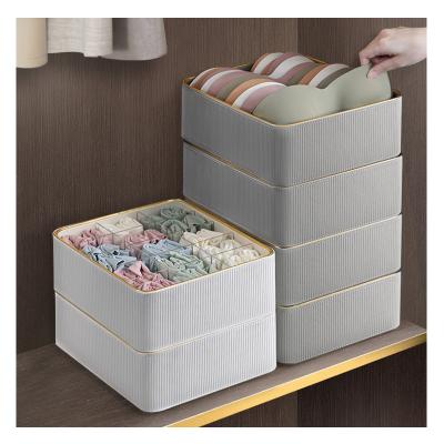 China Multifunctional Leather Bathroom Bedroom Wardrobe Underwear Bra Bangs Storage Box Coffee Table Organizer Sundries Magazine Boxes for sale