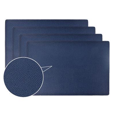 China Durable Waterproof Stain Resistant Heat Resistant Non Slip Easy To Clean For Kitchen Dining Table PU Table Mats Leather Placemats for sale