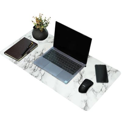 China Double-Sided Office Use Protective Computer Key Board Mousepad For Home White Marble Office Desk Leather Mat Mousepad Design for sale