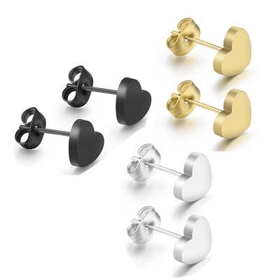 China Other New Gold Stainless Steel Waterproof Earrings Heart Stud Earrings Tiny Minimalist Earrings Jewelry for sale