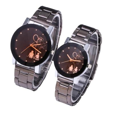 China Fashion Couples Quartz Watch Non-Specific Quartz Watch Stainless Steel Lovers Wrist Watch for sale