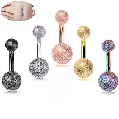 China Amazon hot-selling vintage new frosted stainless steel navel gun navel piercing creative female sexy body jewelry for sale