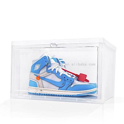 China 2021 Hot Sale Acrylic Plastic Sneaker Box Shoe Containers Transparent Acrylic Shoe Box for sale