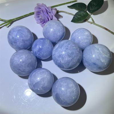 China China Wholesale Price Natural Crystal Sphere Blue Calcite Sphere Ball Home Decoration for sale