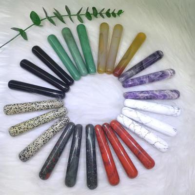 China China Wholesale 11CM Natural Hand Carved Various Quartz Crystal Massage Sticks For Gift for sale