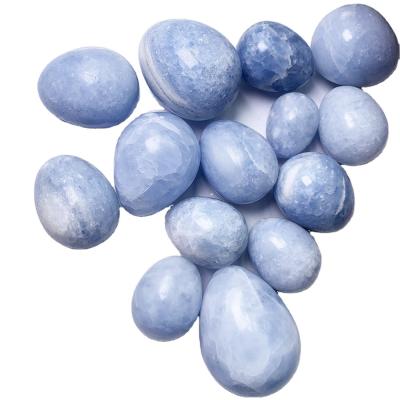 China China Wholesale Natural Healing Crystal High Quality Celestite Eggs Polish Chakras Palm Worry Stone For Play for sale