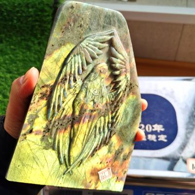 China China Large Size Natural Gemstone Raw Stone Fossil Labradorite For Hand Carved Rough Stone Crystal Home Decoration Folk Crafts for sale