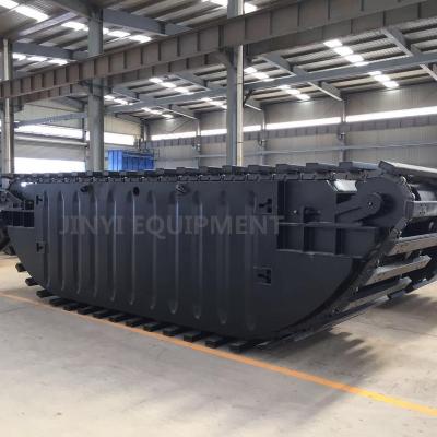 China Machinery Repair Shops Hydraulic Steel Pontoon For 12 Ton Amphibious Excavator for sale